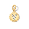 Thumbnail Image 1 of 1/20 CT. T.W. Pavé Lab-Grown Diamond Initial “V” Star Frame Necklace Charm in 10K Gold (F/VS2)