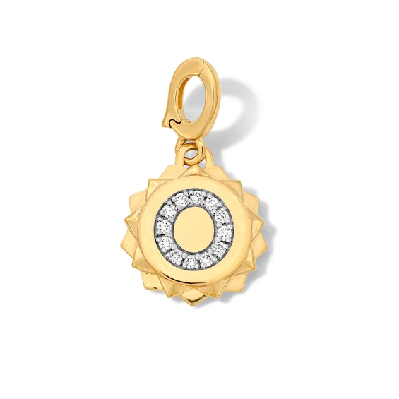 1/15 CT. T.w. Pavé Certified Lab-Grown Diamond Initial “O” Star Frame Necklace Charm in 10K Gold (F/Vs2)