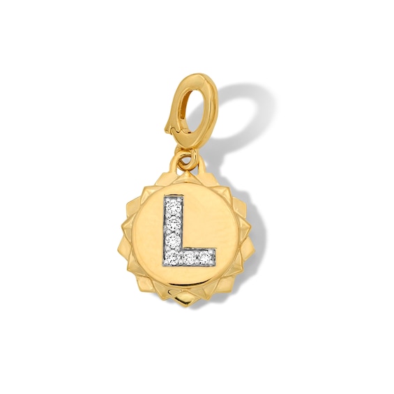 1/20 CT. T.w. Pavé Certified Lab-Grown Diamond Initial “L” Star Frame Necklace Charm in 10K Gold (F/Vs2)