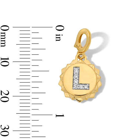 1/20 CT. T.w. Pavé Certified Lab-Grown Diamond Initial “L” Star Frame Necklace Charm in 10K Gold (F/Vs2)