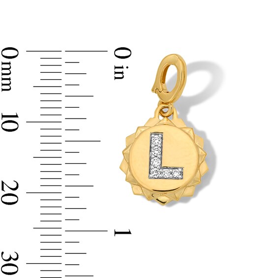 1/20 CT. T.w. Pavé Lab-Grown Diamond Initial “L” Star Frame Necklace Charm in 10K Gold (F/Vs2)