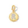 Thumbnail Image 1 of 1/15 CT. T.W. Pavé Lab-Grown Diamond Initial “R” Star Frame Necklace Charm in 10K Gold (F/VS2)
