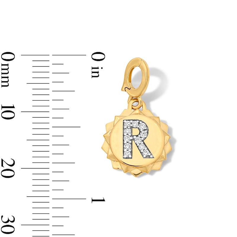 Main Image 3 of 1/15 CT. T.W. Pavé Lab-Grown Diamond Initial “R” Star Frame Necklace Charm in 10K Gold (F/VS2)