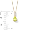 Thumbnail Image 3 of Pear-Shaped Peridot and Lab-Grown Diamond-Accent Pendant in 10K Gold