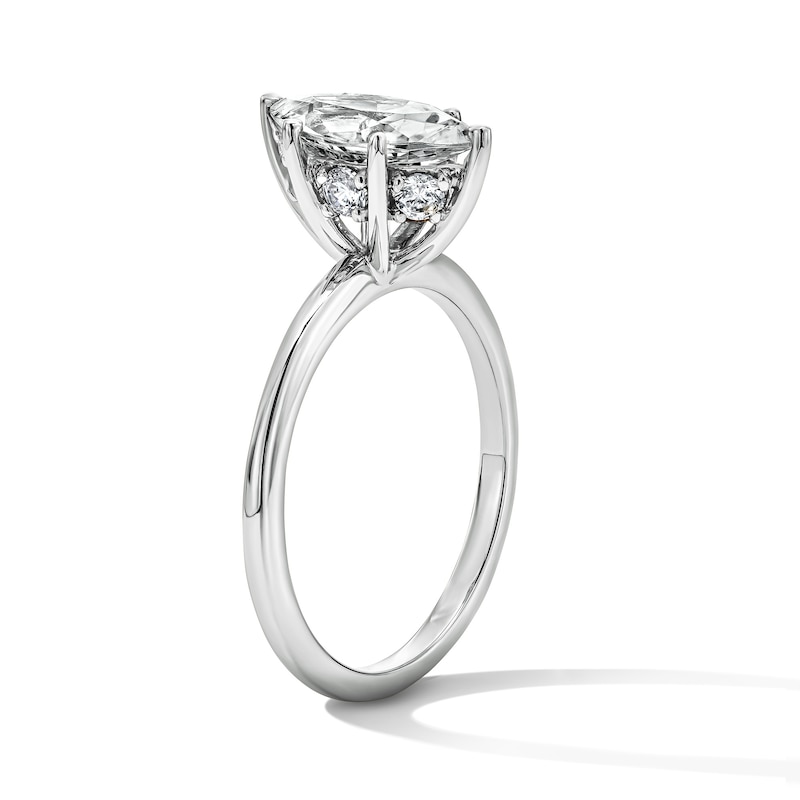 Main Image 5 of 1-3/4 CT. T.W. Marquise-Cut Certified Lab-Grown Diamond Hidden Frame Engagement Ring in 14K White Gold (F/VS2)