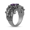 Thumbnail Image 2 of Enchanted Disney Villains Ursula Amethyst, Onxy and 1/20 CT. T.W. Black Diamond Ring in Black-Plated Sterling Silver
