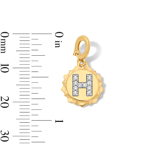 1/15 CT. T.w. Pavé Certified Lab-Grown Diamond Initial “H” Star Frame Necklace Charm in 10K Gold (F/Vs2)