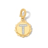 Thumbnail Image 1 of 1/20 CT. T.W. Pavé Lab-Grown Diamond Initial “T” Star Frame Necklace Charm in 10K Gold (F/VS2)