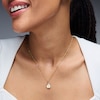 Thumbnail Image 2 of 1/20 CT. T.W. Pavé Lab-Grown Diamond Initial “T” Star Frame Necklace Charm in 10K Gold (F/VS2)