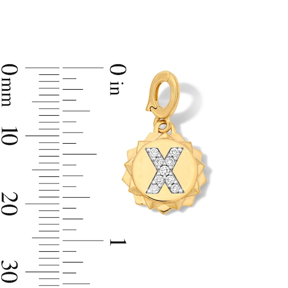 1/15 CT. T.w. Pavé Certified Lab-Grown Diamond Initial “X” Star Frame Necklace Charm in 10K Gold (F/Vs2)