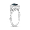Thumbnail Image 2 of Enchanted Disney Cinderella Oval London Blue Topaz and 1/5 CT. T.W. Diamond Frame Ring in Sterling Silver