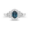 Thumbnail Image 4 of Enchanted Disney Cinderella Oval London Blue Topaz and 1/5 CT. T.W. Diamond Frame Ring in Sterling Silver