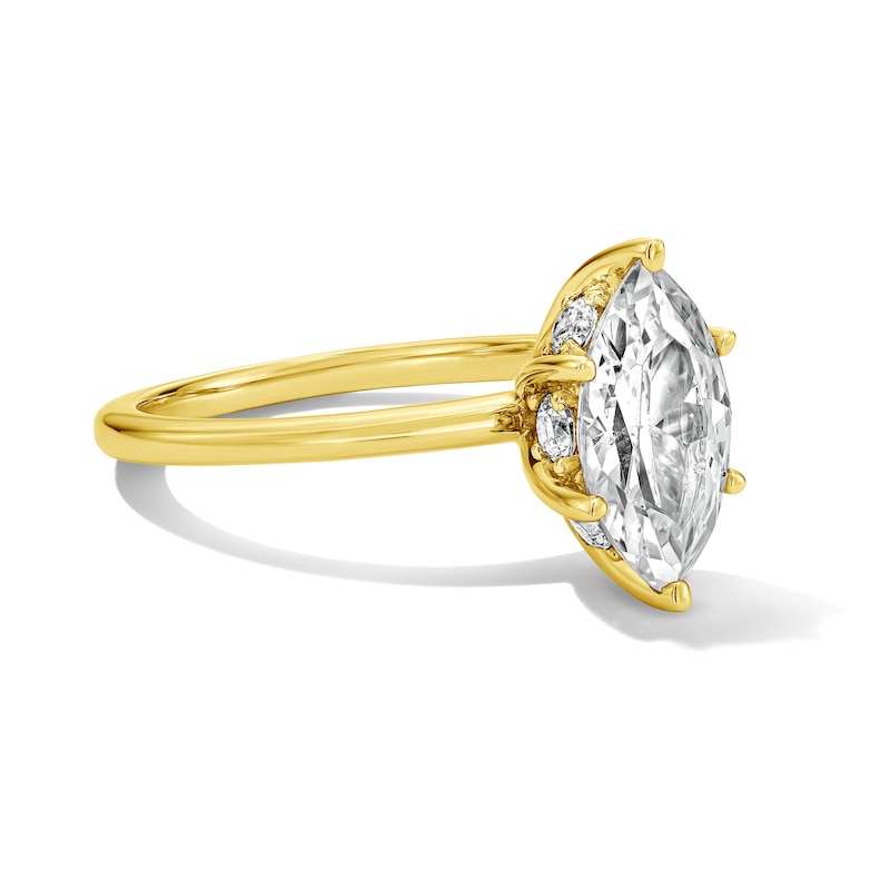 Main Image 3 of 1-3/4 CT. T.W. Marquise-Cut Certified Lab-Grown Diamond Hidden Frame Engagement Ring in 14K Gold (F/VS2)