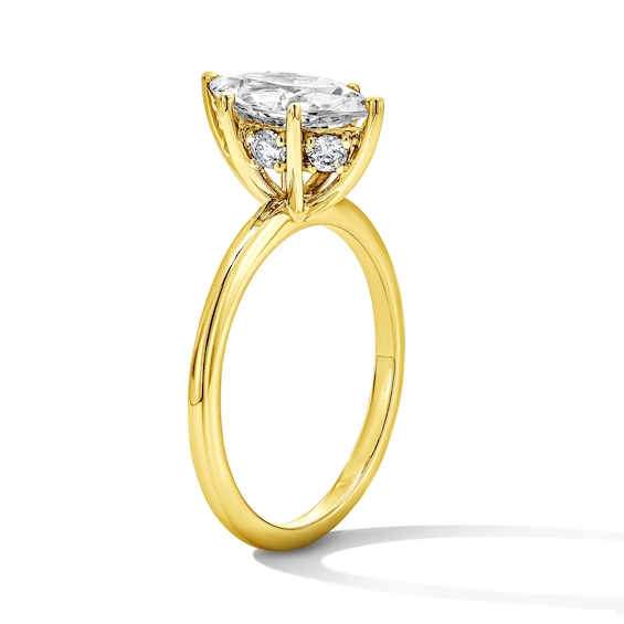 1-3/4 CT. T.w. Marquise-Cut Certified Lab-Grown Diamond Hidden Frame Engagement Ring in 14K Gold (F/Vs2)