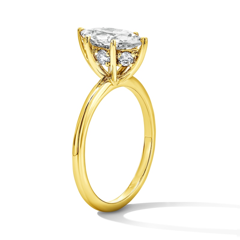 Main Image 4 of 1-3/4 CT. T.W. Marquise-Cut Certified Lab-Grown Diamond Hidden Frame Engagement Ring in 14K Gold (F/VS2)