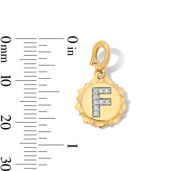 1/20 CT. T.w. Pavé Lab-Grown Diamond Initial “F” Star Frame Necklace Charm in 10K Gold (F/Vs2)