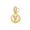 Thumbnail Image 1 of 1/20 CT. T.W. Pavé Lab-Grown Diamond Initial “Y” Star Frame Necklace Charm in 10K Gold (F/VS2)