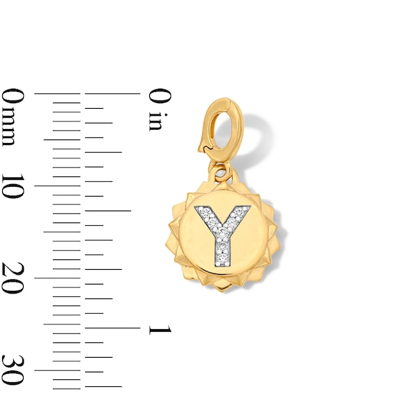 1/20 CT. T.w. Pavé Certified Lab-Grown Diamond Initial “Y” Star Frame Necklace Charm in 10K Gold (F/Vs2)