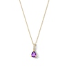 Thumbnail Image 1 of Pear-Shaped Amethyst and Lab-Grown Diamond-Accent Pendant in 10K Gold