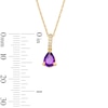 Thumbnail Image 3 of Pear-Shaped Amethyst and Lab-Grown Diamond-Accent Pendant in 10K Gold