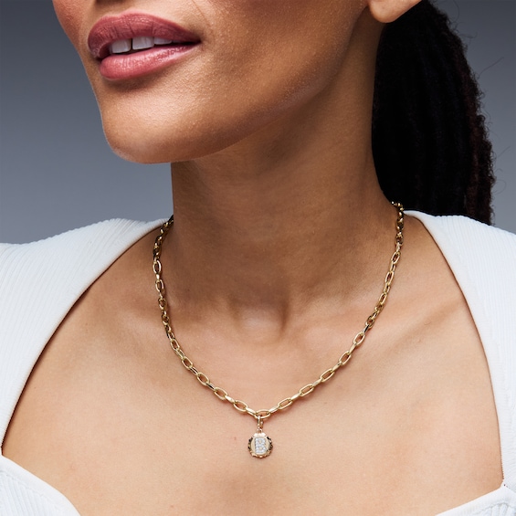 1/10 CT. T.w. Pavé Certified Lab-Grown Diamond Initial “B” Star Frame Necklace Charm in 10K Gold (F/Vs2)