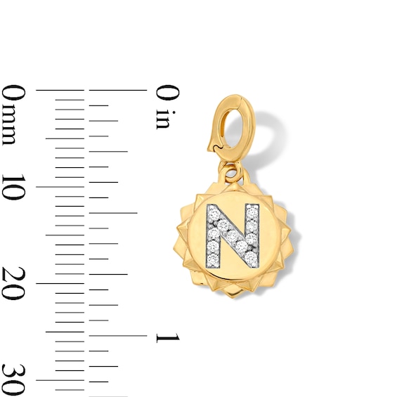 1/15 CT. T.w. Pavé Certified Lab-Grown Diamond Initial “N” Star Frame Necklace Charm in 10K Gold (F/Vs2)