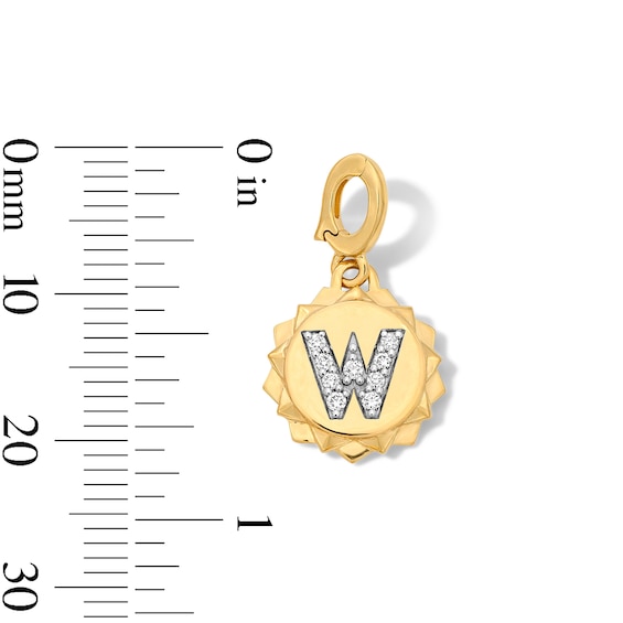 1/15 CT. T.w. Pavé Certified Lab-Grown Diamond Initial “W” Star Frame Necklace Charm in 10K Gold (F/Vs2)