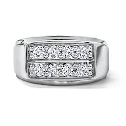 1 CT. T.W. Lab-Grown Diamond Double-Row Ring in Sterling Silver (F/SI2)