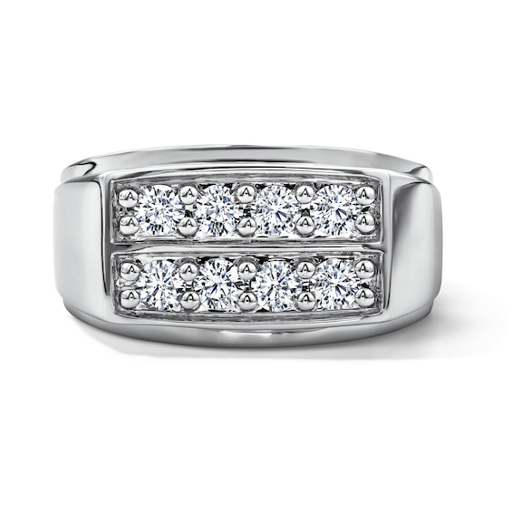 1 CT. T.w. Lab-Grown Diamond Double-Row Ring in Sterling Silver (F/Si2)