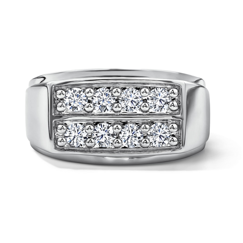 Main Image 1 of 1 CT. T.W. Lab-Grown Diamond Double-Row Ring in Sterling Silver (F/SI2)