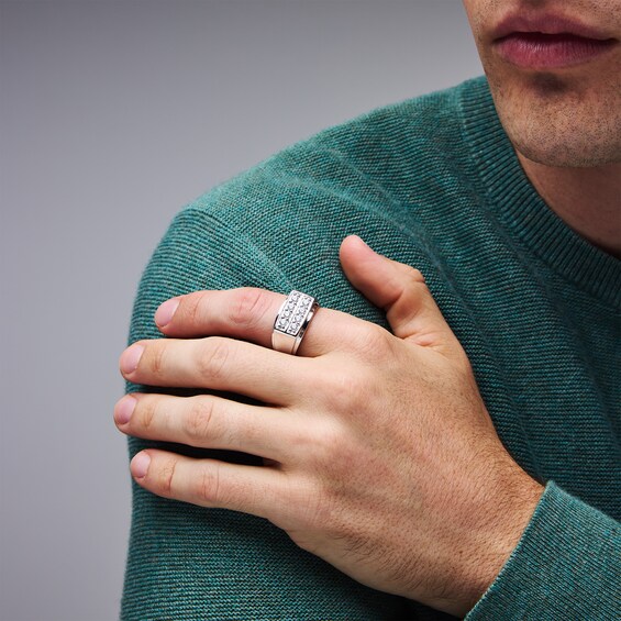 1 CT. T.w. Lab-Grown Diamond Double-Row Ring in Sterling Silver (F/Si2)