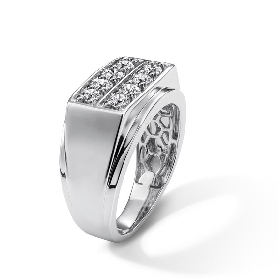 1 CT. T.w. Lab-Grown Diamond Double-Row Ring in Sterling Silver (F/Si2)