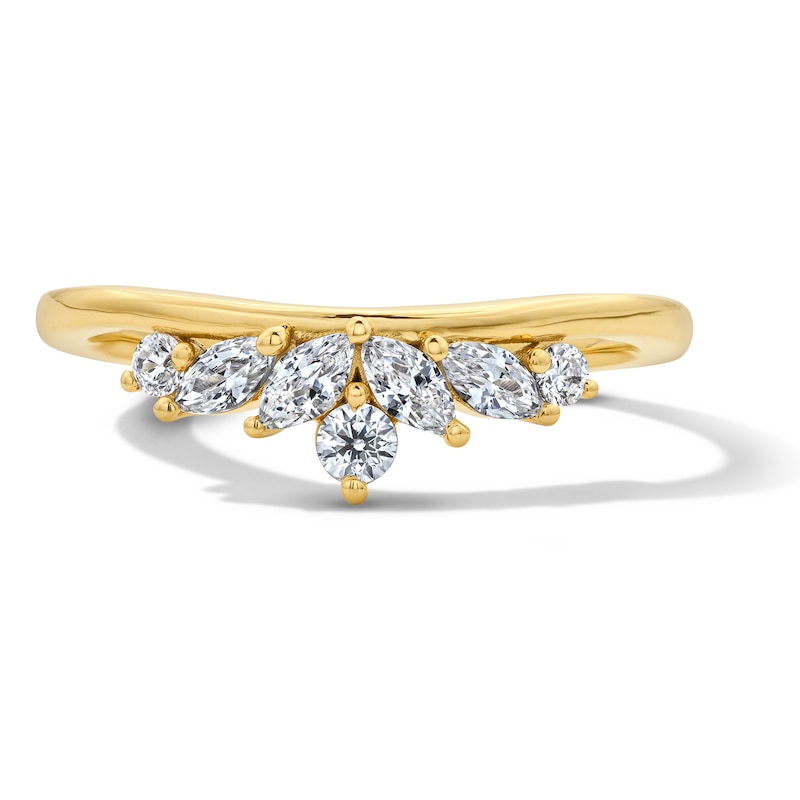 Main Image 1 of 3/8 CT. T.W. Marquise-Cut and Round Lab-Grown Diamond Contour Band in 14K Gold (F/VS2)