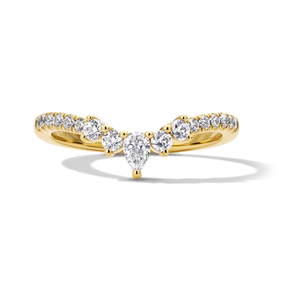 3/8 CT. T.w. Pear-Shaped Lab-Grown Diamond Contour Band in 14K Gold (F/Vs2)