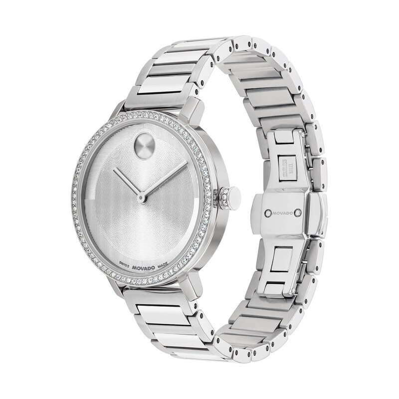 Main Image 2 of Ladies' Movado Bold® Evolution 2.0 Analog Watch with Silver-Tone Dial and Crystal Bezel (Model: 3601277)