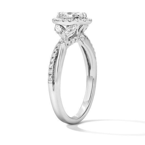 3/4 CT. T.w. Certified Marquise-Cut Lab-Grown Diamond Frame Engagement Ring in Sterling Silver (F/Vs2)