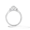 Thumbnail Image 5 of 3/4 CT. T.W. Certified Marquise-Cut Lab-Grown Diamond Frame Engagement Ring in Sterling Silver (F/VS2)