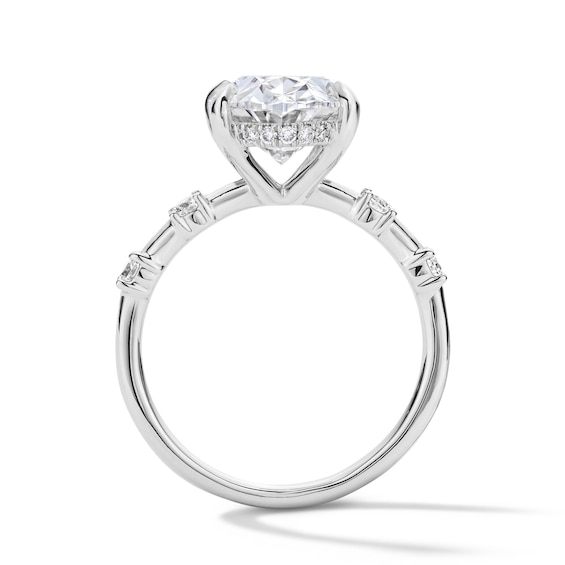 Modern Reflection 4-1/4 CT. T.w. Certified Oval Lab-Grown Diamond Engagement Ring in 14K White Gold (F/Vs2)