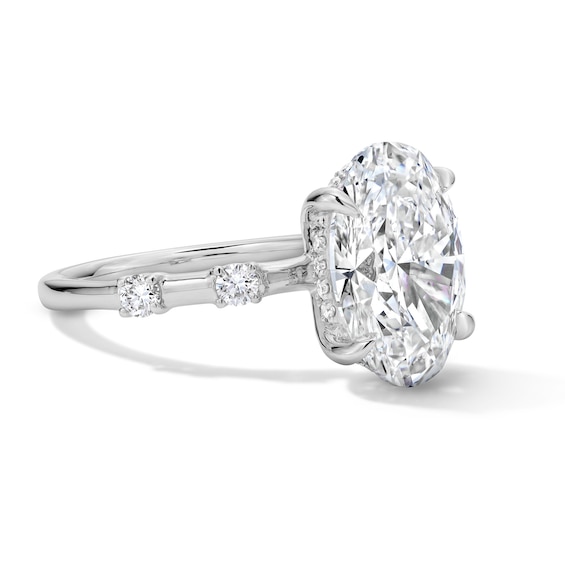 Modern Reflection 4-1/4 CT. T.w. Certified Oval Lab-Grown Diamond Engagement Ring in 14K White Gold (F/Vs2)