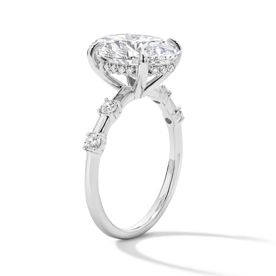 Modern Reflection 4-1/4 CT. T.w. Certified Oval Lab-Grown Diamond Engagement Ring in 14K White Gold (F/Vs2)