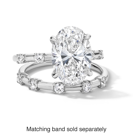 Modern Reflection 4-1/4 CT. T.w. Certified Oval Lab-Grown Diamond Engagement Ring in 14K White Gold (F/Vs2)