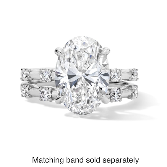 Modern Reflection 4-1/4 CT. T.w. Certified Oval Lab-Grown Diamond Engagement Ring in 14K White Gold (F/Vs2)