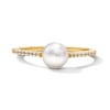 Thumbnail Image 1 of 6.0mm Freshwater Cultured Pearl and 1/10 CT. T.W. Lab-Grown Diamond Ring in 10K Gold