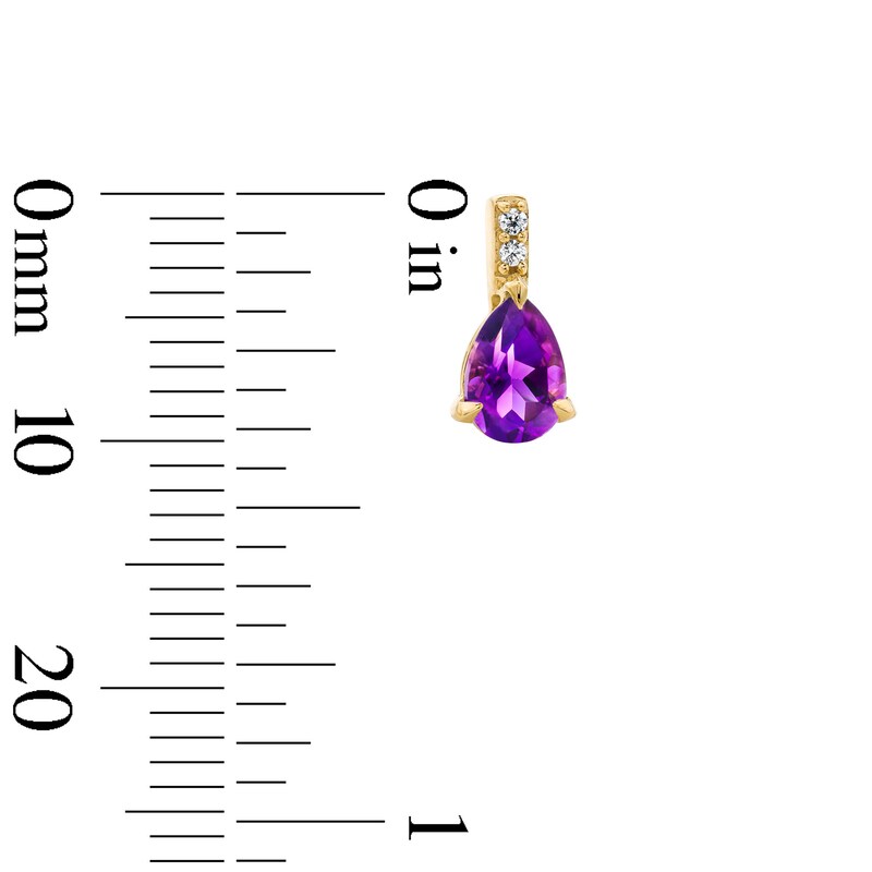 Main Image 2 of Pear-Shaped Amethyst and Lab-Grown Diamond-Accent Drop Earrings in 10K Gold