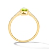 Thumbnail Image 2 of Pear-Shaped Peridot and 1/10 CT. T.W. Lab-Grown Diamond Ring in 10K Gold