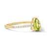Thumbnail Image 3 of Pear-Shaped Peridot and 1/10 CT. T.W. Lab-Grown Diamond Ring in 10K Gold