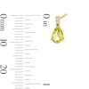 Thumbnail Image 2 of Pear-Shaped Peridot and Lab-Grown Diamond-Accent Drop Earrings in 10K Gold