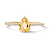 Thumbnail Image 1 of Pear-Shaped Citrine and 1/10 CT. T.W. Lab-Grown Diamond Ring in 10K Gold