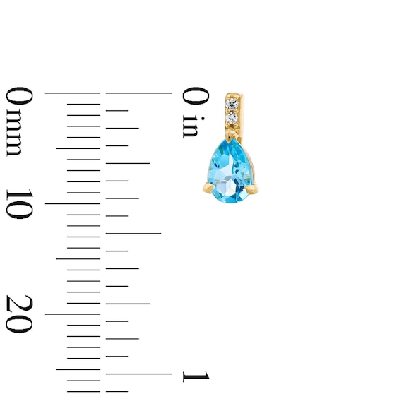 Pear-Shaped Swiss Blue Topaz and Lab-Grown Diamond-Accent Drop Earrings in 10K Gold