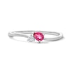 Thumbnail Image 1 of Pear-Shaped Pink Tourmaline and Lab-Grown Diamond Accent Bypass Ring in 10K White Gold (F/VS2)
